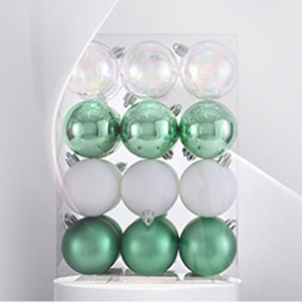 24pcs Electroplated Christmas Balls Plastic Christmas Spheres Pendant Xmas Tree Bauble Ball  Props