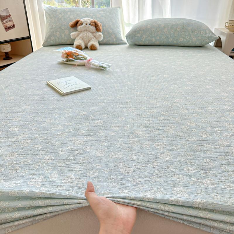 Flower Printed Fitted Bed Sheet Pink Color sabanas150x200 Single/Queen Size Mattress Protector Soft King Size Bed Sheets for Bed