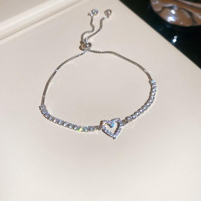 Zircon Love Bow Round Arrow Flower Pendant Bracelet Fashion Versatile Bracelet Light Luxury High-end Jewelry