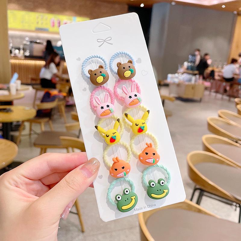 Soft Cartoon Elastic Hair Ties for Kids - Gentle, Non-Pulling Rubber Bands