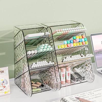 Porte-stylo à insertion oblique - Organisateur de papeterie de bureau multi-grilles