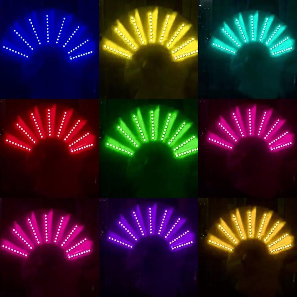 LED Large Folding Fan,  Luminous Fan Equipment, Stage Performance Dance Fans Props Folding Fan, Halloween, Christmas Decor