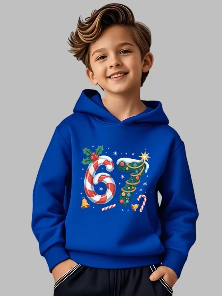 Lustiges Sechs Sieben 6 7 Meme Hoodie für Kinder Chaotischer Humor Y2k Spiel Spruch T-Shirt Weihnachtsgeschenk Jungen Oberteile Mode Kinderkleidung
