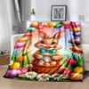 Springtime Bunny Garden Blanket,Suitable for sofas, offices, travel, living rooms, Gifts to relatives and friends, Blanket,Suitable for all seasons.