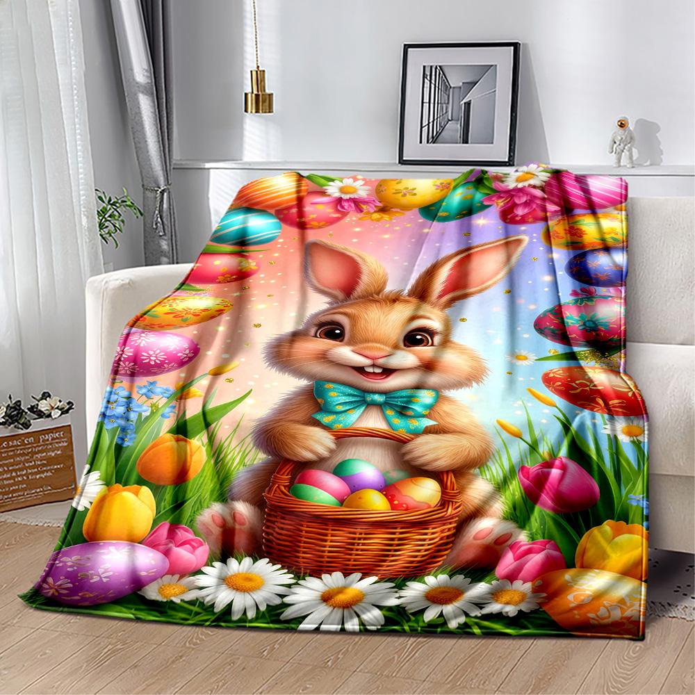 Springtime Bunny Garden Blanket,Suitable for sofas, offices, travel, living rooms, Gifts to relatives and friends, Blanket,Suitable for all seasons.