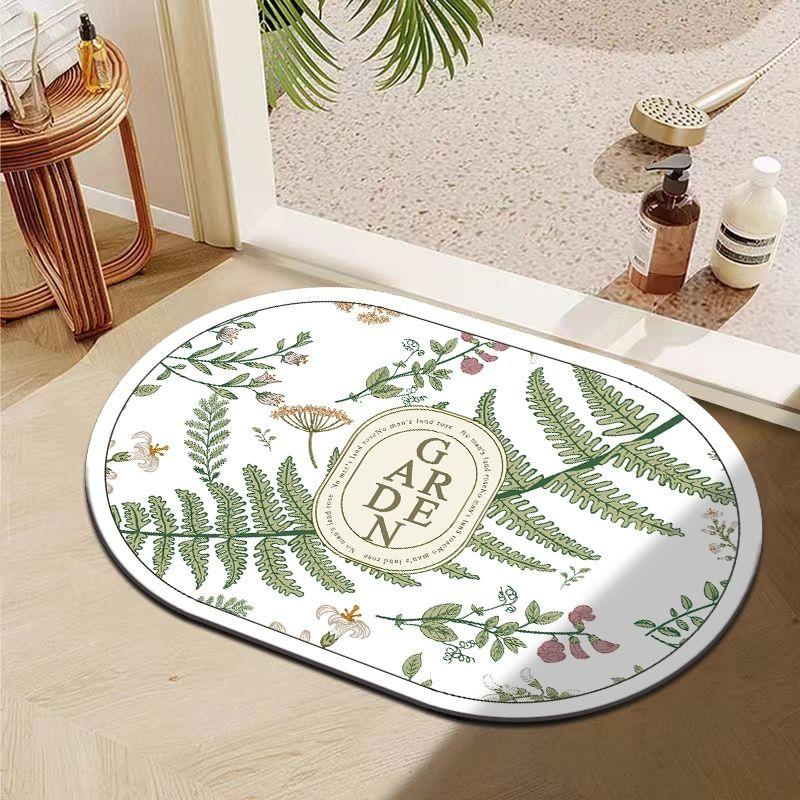 Light luxury diatom mud floor mat, bathroom entry door toilet absorbent bathroom mat, household toilet non-slip floor mat