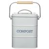 Living Nostalgia 3L Compost Bin - Kitchencraft - Grey Stainless Steel