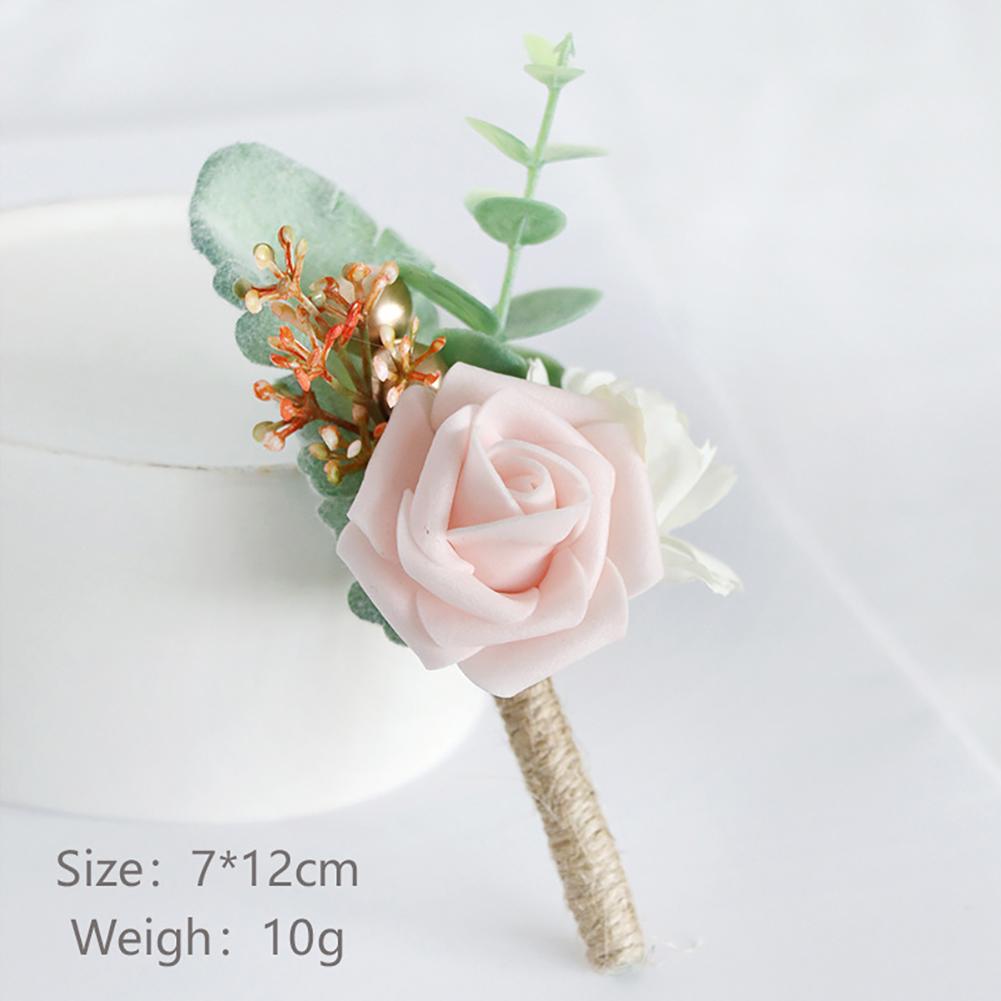 Artificial Corsage Simulation Flowers Wedding Supplies For Grooms Bridal Groomsmen Bridesmaids
