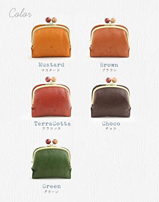 ARCOLO Bifold Wallet with Made in Mustard Women's Clasp, Japan,