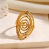Simple Vortex Rotating Open Ring Stainless Steel Adjustable Size Open Vortex Ring Minimalist Jewelry Accessory