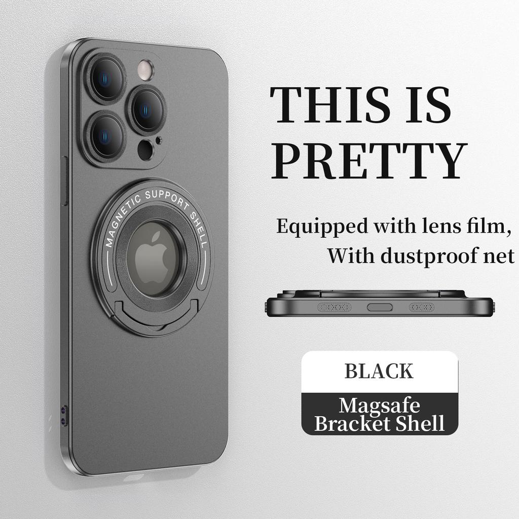 Luxury Frosted For Magsafe Magnetic Case For iPhone 15 14 13 12 11 Pro Max Plus Wireless Charging Kickstand Armor Cover