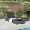 Grey Sun Lounger 200.5 X 70 X 75 Cm Poly Rattan