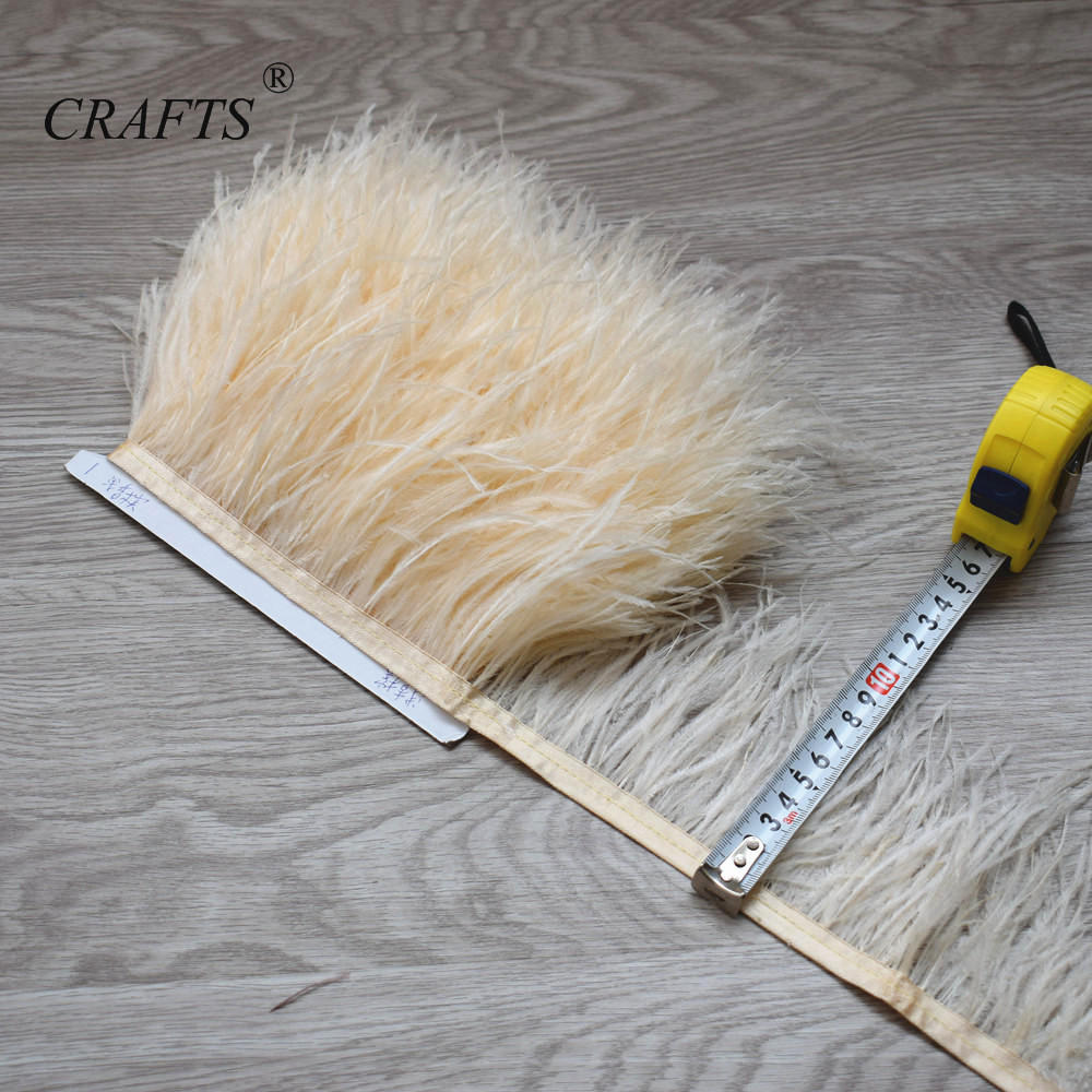 Feather2023 hot! Fluffy and beautiful 5-10M long ostrich hair feather trim cloth sideband 8-10cm wide / DIY sewing clothing accessories