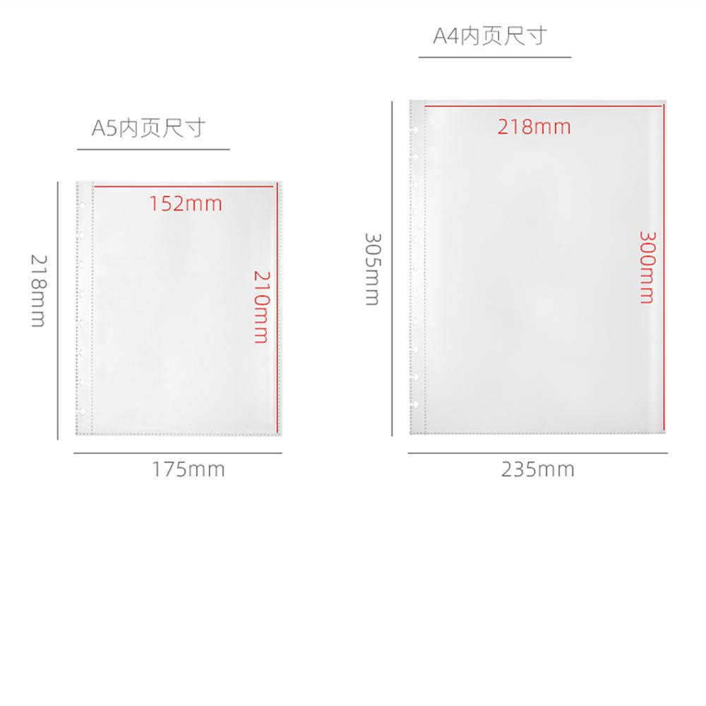 25Pcs A4 A5 Plastic Punched Pockets Folders Filing Mushroom Hole Loose Leaf Documents Sheet Protectors Transparent Folder Bag