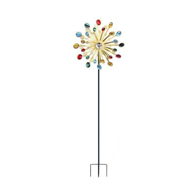 Mulini a vento Metallo Colori vivaci Decorazione Faro Arte Scultura del vento per Cortile Giardino