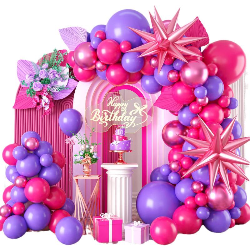 Explodierende Sternen-Perlmutt-Rosa Ballons für Hochzeiten, Geburtstage und Babypartys