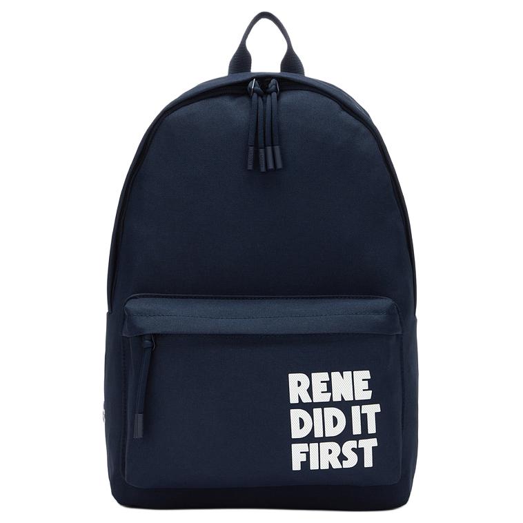 

Lacoste Solid Color Letter Print Fabric Backpack Large Men backpack Navy-Blue NH4599DI Marine Blue,Large