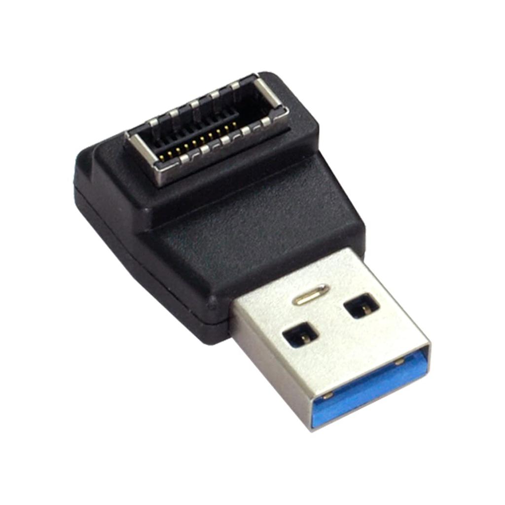 cablecc USB-Frontpanel-Header Buchse auf Stecker Motherboard Erweiterungsdaten Winkeladapter 3 Stück 3.1 Typ-E Typ-A & Typ-C USB-C