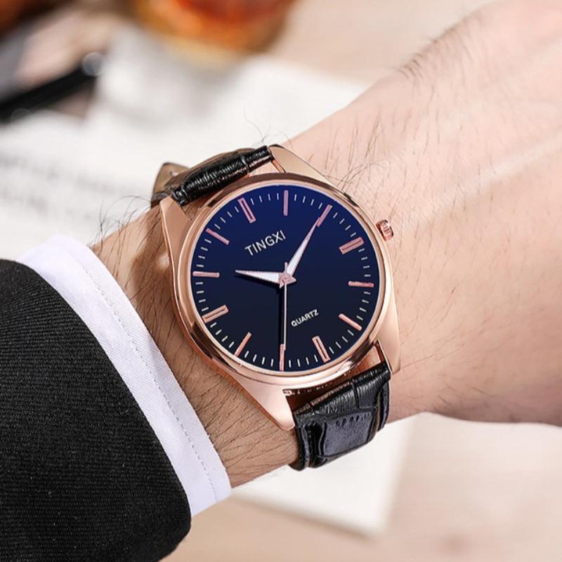 Luxury Business Men Watch Casual Quartz Watches for Men Clock Leather Strap Quartz Wristwatches Gift Relojes Para Caballeros