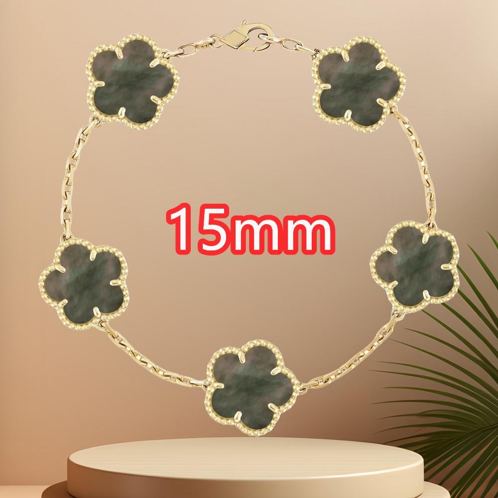 Classic Simple Fashion Five-leaf Flower Pendant Bracelet Natural Stone Clover Pendant Women's Party Daily Wear Zircon