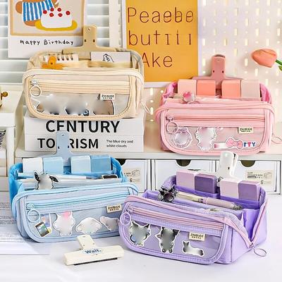 Pencil Case Large Capacity Schoolgirl Stationery Box High Value Stationery Bag Multifunctional Pencil Case