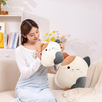 Cute Cute Three-flower Cat Throw Pillow Plush Toy Doll Kitten Doll Home Pillow Cushion Doll