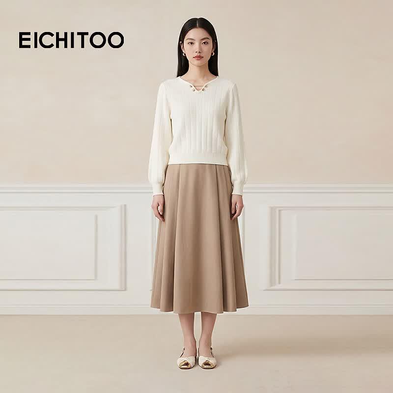 EICHITOO Women's Soft Knit Long-Sleeve Top