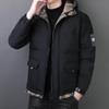 Herrjacka med huva, modemärke, mångsidig affärsjacka i bomull, utomhus, avslappnad, japansk trendig jacka