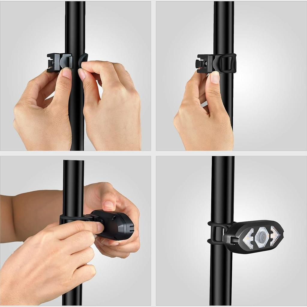 Bike Tail Light with Turn Signals Wireless Remote Control Waterproof Bicycle Rear Light Back USB Rechargeable Ultra Bright Safety Warning Cycling