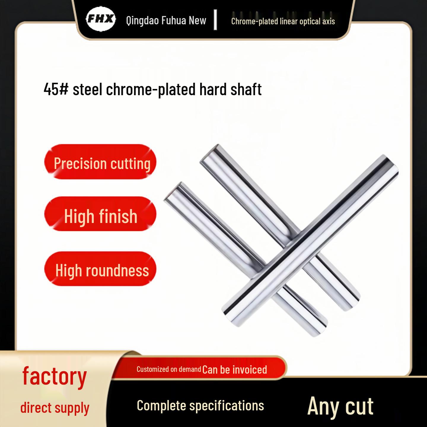 

45# Steel Chrome-Plated Round Shaft: Straight, Flexible, Quenched, and Tempered Piston Rod. 8mm x 1m