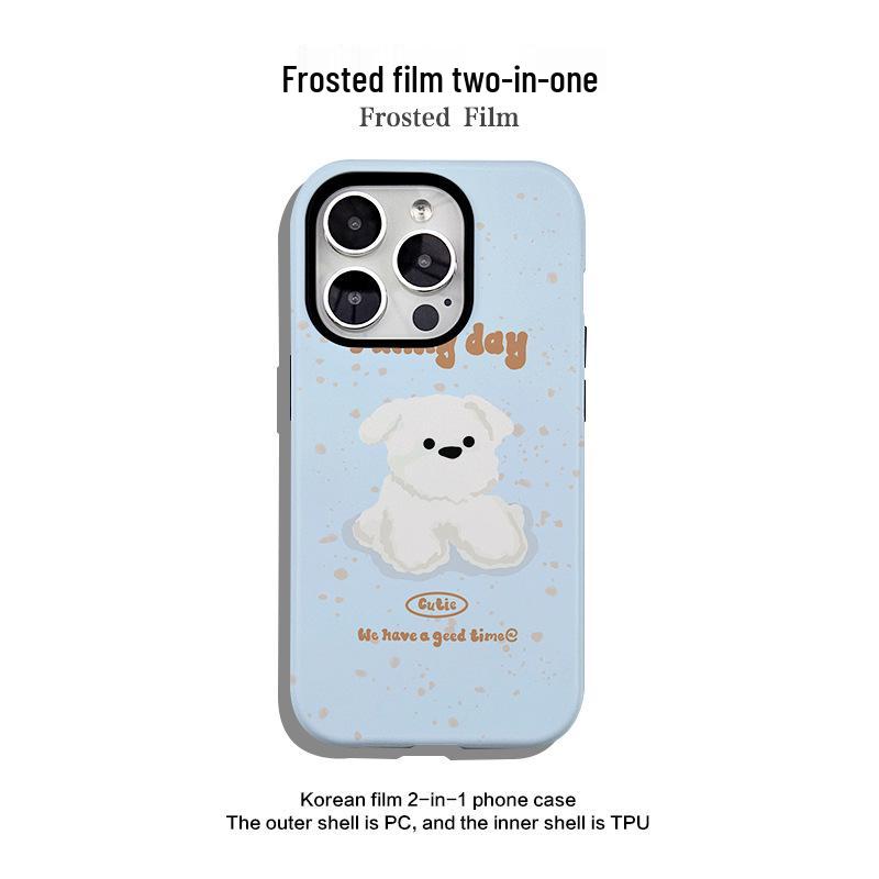 Puppy-Friendly Apple Phone Case: Glossy Matte 2-in-1 for iPhone 12/13/14 Pro/15 Pro iPhone 15