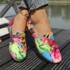 Neue bunte flache Schuhe mit runder Spitze, bequeme Laufschuhe in lebendigen Dopaminfarben, voller Energie, lässige Damen-Loafer
