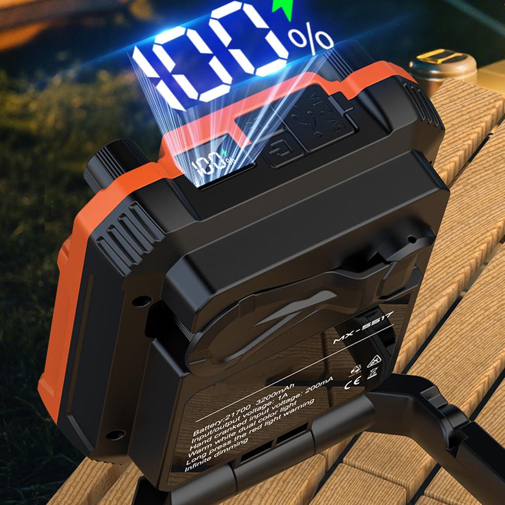 Hand Crank LED Camping Lantern Rechargeable Mini Flashlight with Stand Camping Light for Camping Hiking