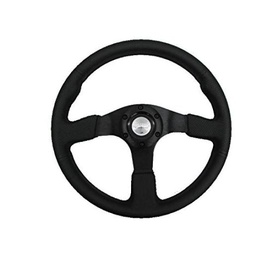 Fortune D1 SPEC PVC Lær Ratt 33mm Svart FLAT-R Hjul, Diameter, Søm, DSC-FC330BK