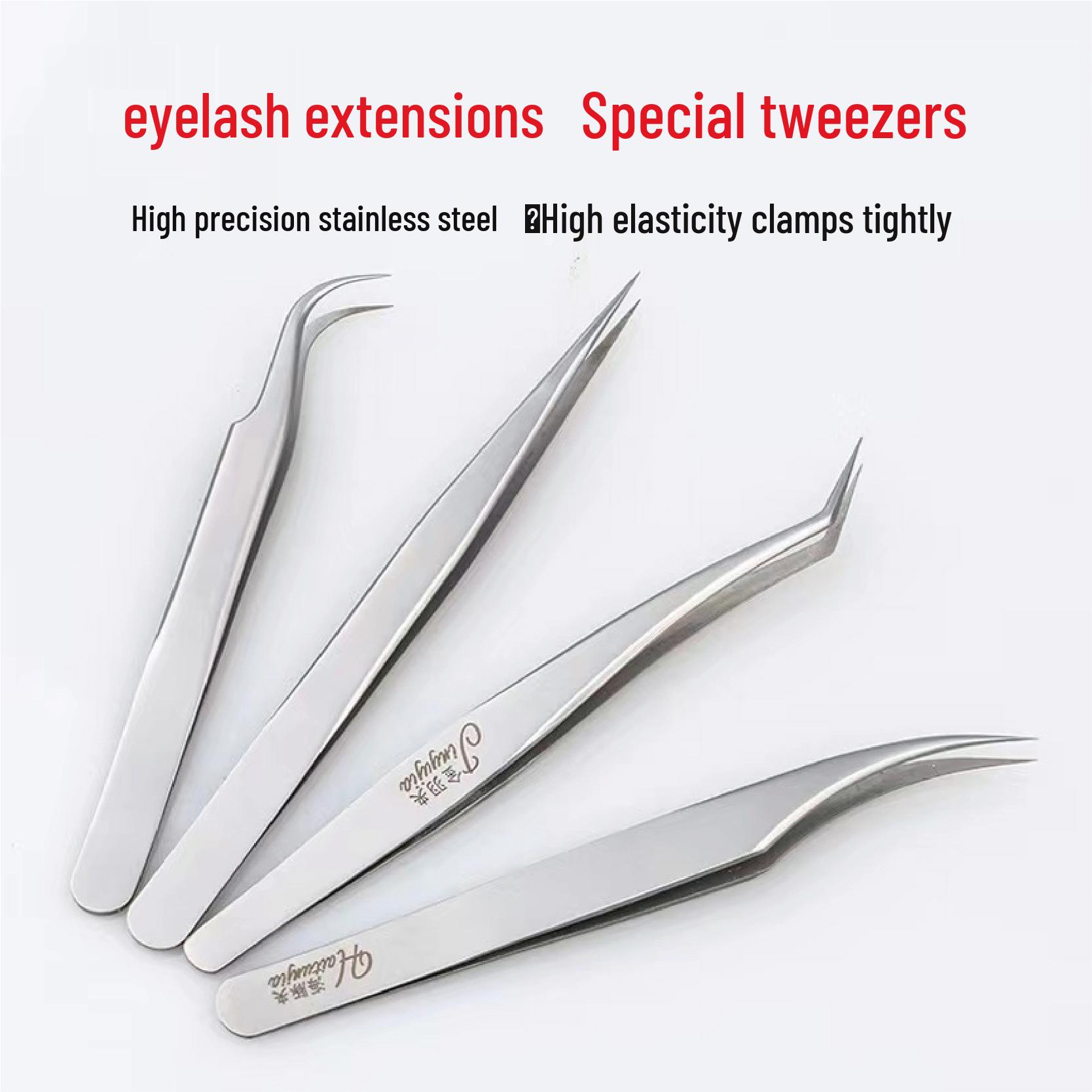 

Stainless Steel Precision Eyelash Tweezers for Professional Artists