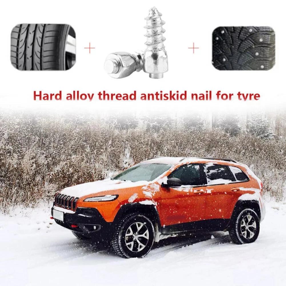 50/100pcs Universal Tire Studs Screws Nails Wheel Tyre Snow Spikes Set Anti-Slip Anti-Ice for Electric Scooter Truck Motorcycle