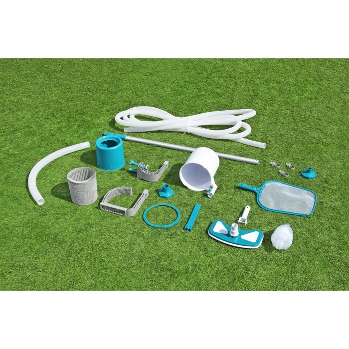 BESTWAY Kit d'entretien piscine Deluxe avec skimmer, aspirateur et épuisette