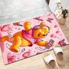 Custom Winnie Mat Personalized Name, Polyester Washable Indoor Entryway Rug, Gift for Christmas, Easter, Thanksgiving Day