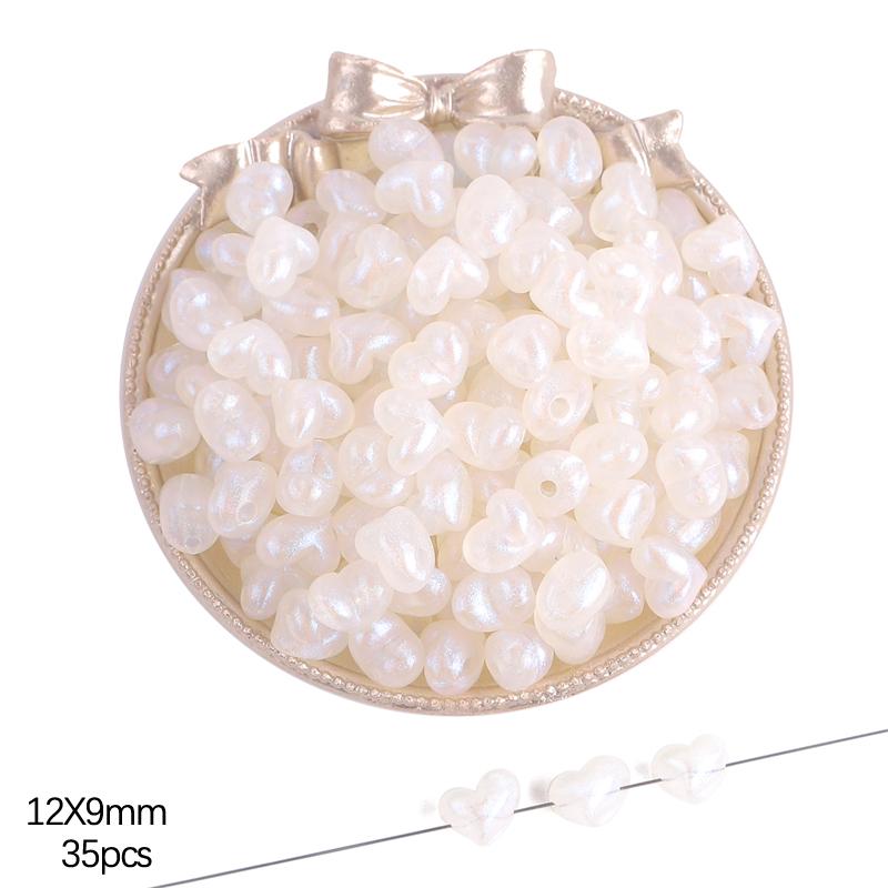 35-50pcs Plastic Acrylic Star/Heart Charm Beads For DIY Jewelry Making