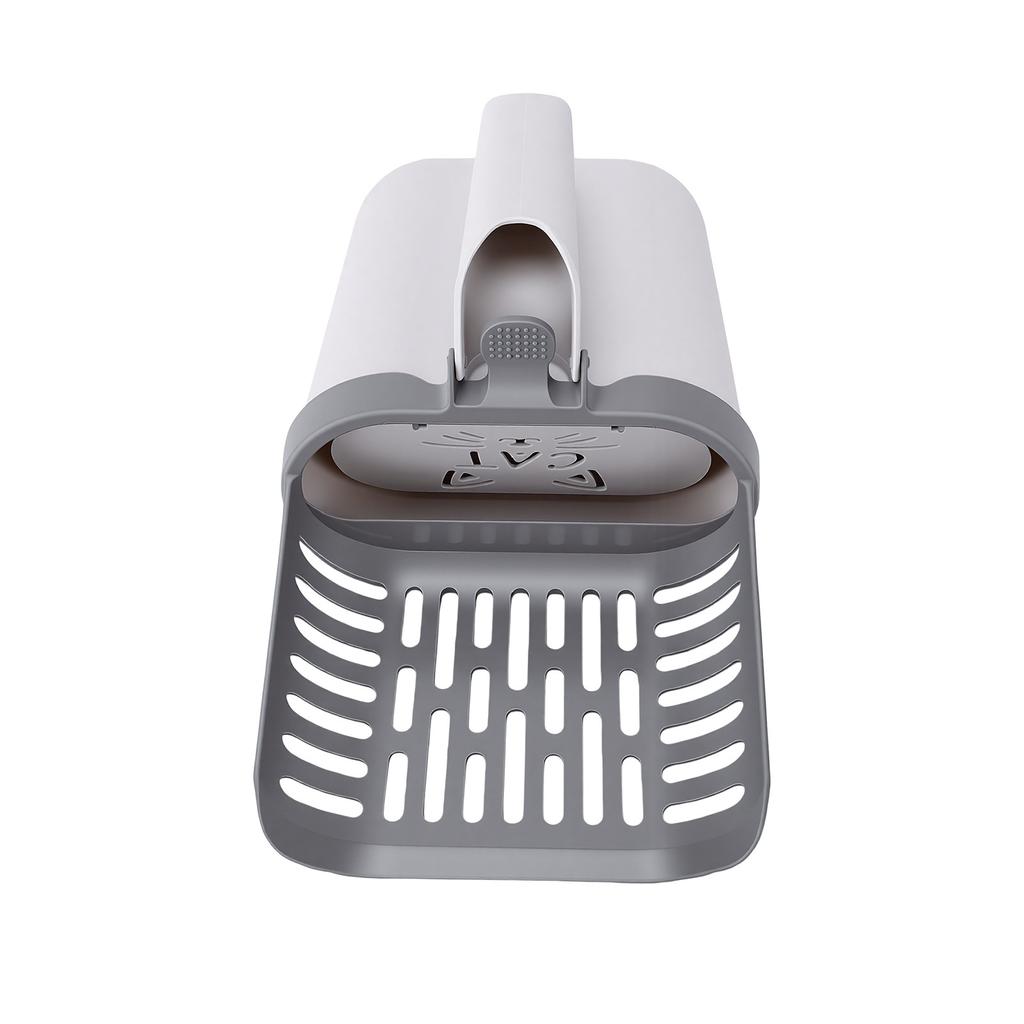 Large Cat Litter Scooper with Holder and 4 Rolls Bags 2 in 1 One Handed Operation for Kittens Cat Litter Scoop Large