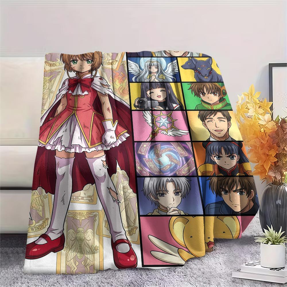 Cardcaptor Sakura splicingPrint Flannel Blanket, High Quality Comfortable for All Seasons, Home Decor, Warmth and Comfort