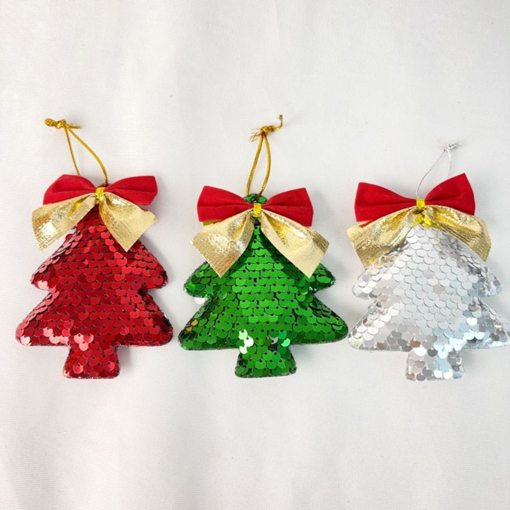 

Handmade Bow Christmas Tree Pendant Plastic Merry Christmas Decoration Party Favors
