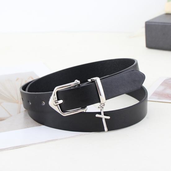 Imitation Leather Waist Belt Multi-Hole Adjustment Pin Buckle Versatile Women Belt Women Men Jeans Pants Belt
