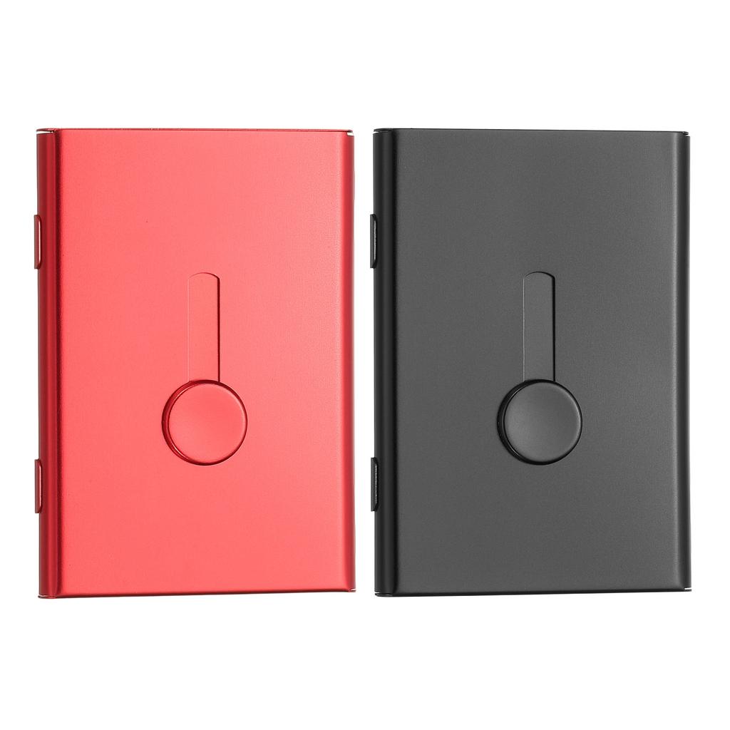 2Pcs Thumb Drive Business Card Case Aluminum Alloy Bank Credit ID Card Wallet Name Card Holder Metal Box Cover Cards Holder