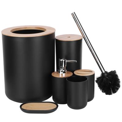 6 pezzi accessori per il bagno porta spazzolino da denti contenitore porta sapone dispenser tazza scopino per WC set da bagno