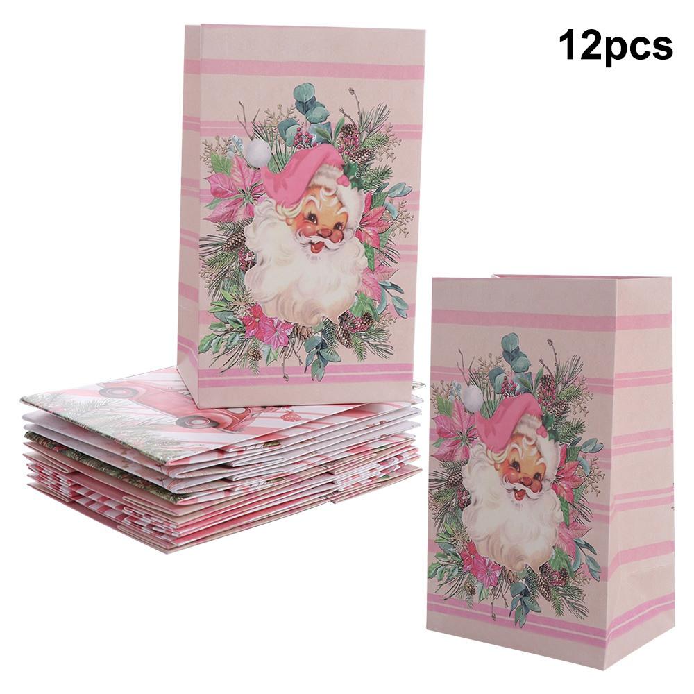 Santa Claus Christmas Candy Gift Box Snowflake Christmas Paper Packaging Bag  Carrying Case