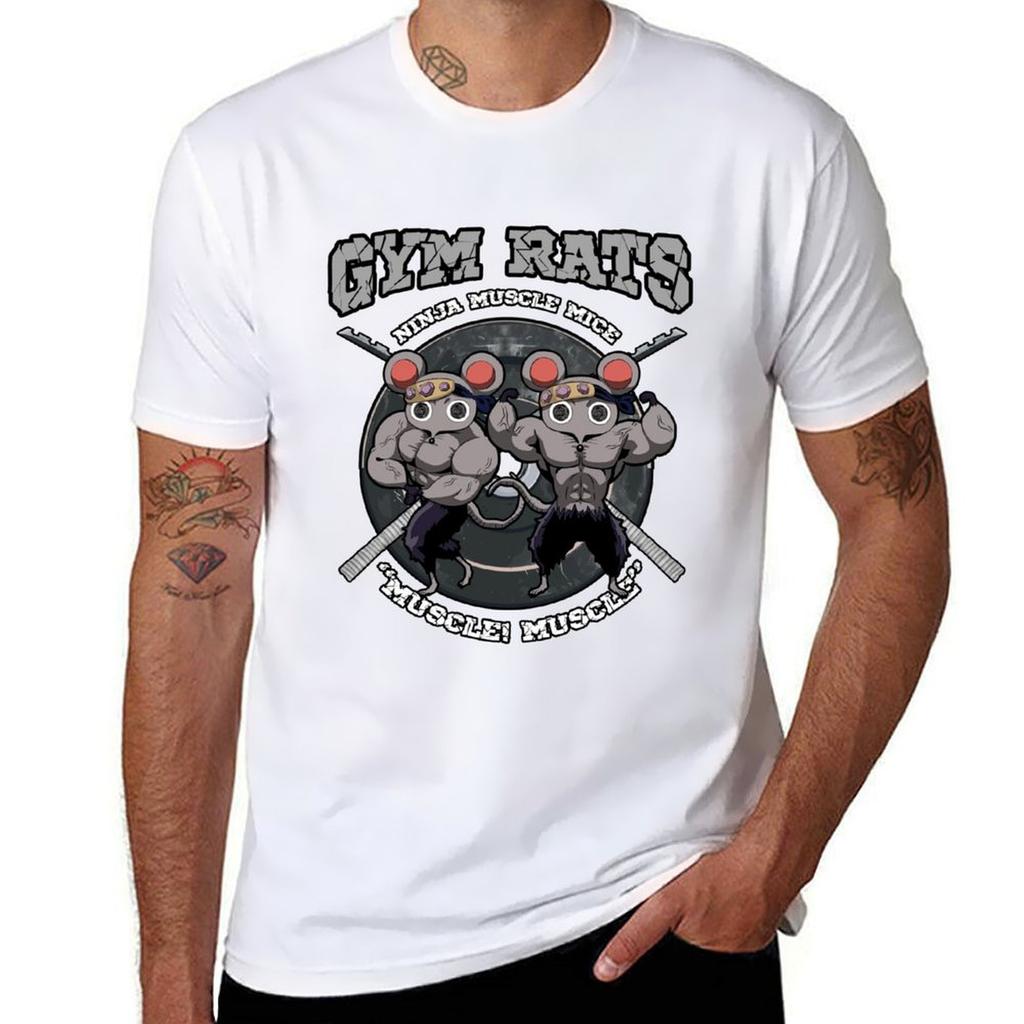Gymråttor Ninja Muskelmöss T-shirt street wear grafiska skjortor herr t-shirt grafisk t-shirt outfits för män