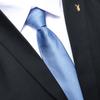 Men'S Business Banquet Dress Groom Wedding Zipper Lazy Free Dark Blue Dark Grey Striped Tie