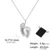 Customized Carving Name Date Foot Necklace Stainless Steel Personalized Necklace Couple Friendship Footprints Family Gift