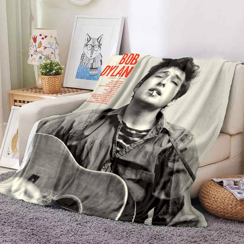 Retro Cool B-Bob Dylan Merchandise Blanket Fleece Home Popular Singer Throw Blanket Cozy Ultra-Soft for Couch Quilt